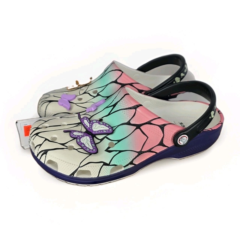 NWT Crocs x Demon Slayer Classic‎ Clog Shinobu Kocho Men Sz 11 Sandal 211412-90H